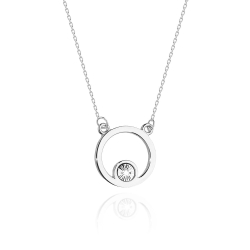 Naszyjnik z białego złota z diamentem 0,01ct The Diamonds