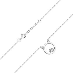 Naszyjnik z białego złota z diamentem 0,01ct The Diamonds