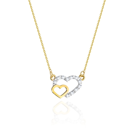Przejdź do produktu Naszyjnik z żółtego złota z diamentami 0,06ct serca The Diamonds