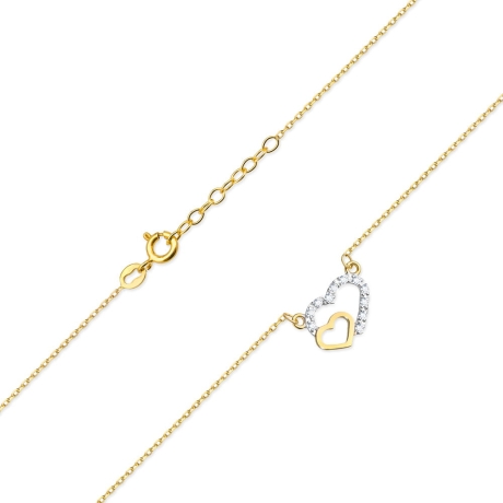 Przejdź do produktu Naszyjnik z żółtego złota z diamentami 0,06ct serca The Diamonds