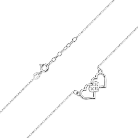 Przejdź do produktu Naszyjnik z białego złota z diamentami serca 0,015ct The Diamonds