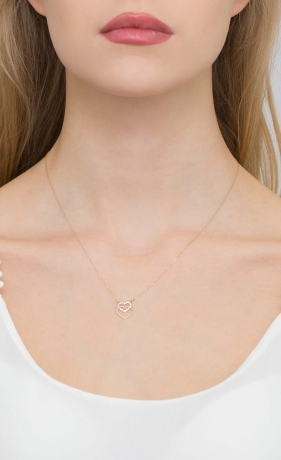 Przejdź do produktu Naszyjnik z żółtego złota z diamentami 0,05ct serca The Diamonds 