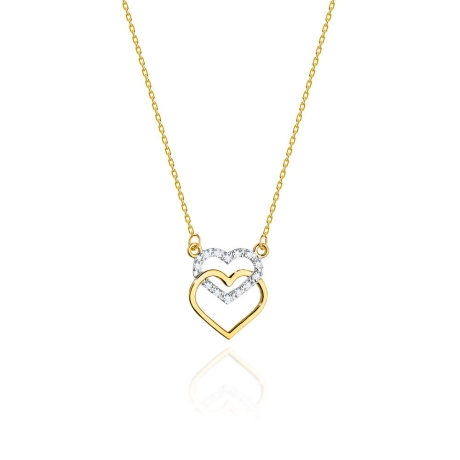 Przejdź do produktu Naszyjnik z żółtego złota z diamentami 0,05ct serca The Diamonds 