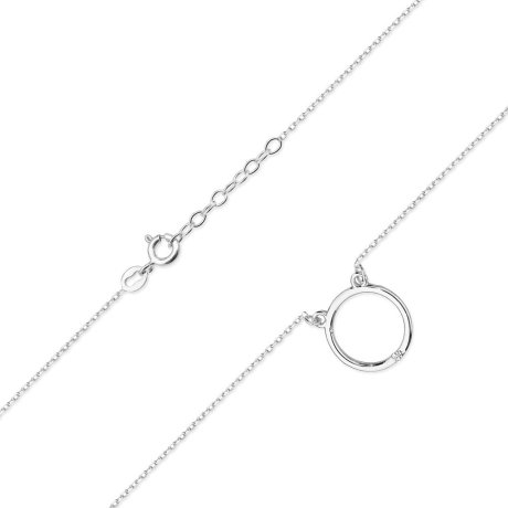 Przejdź do produktu Naszyjnik z białego złota z diamentem 0,01ct The Diamonds