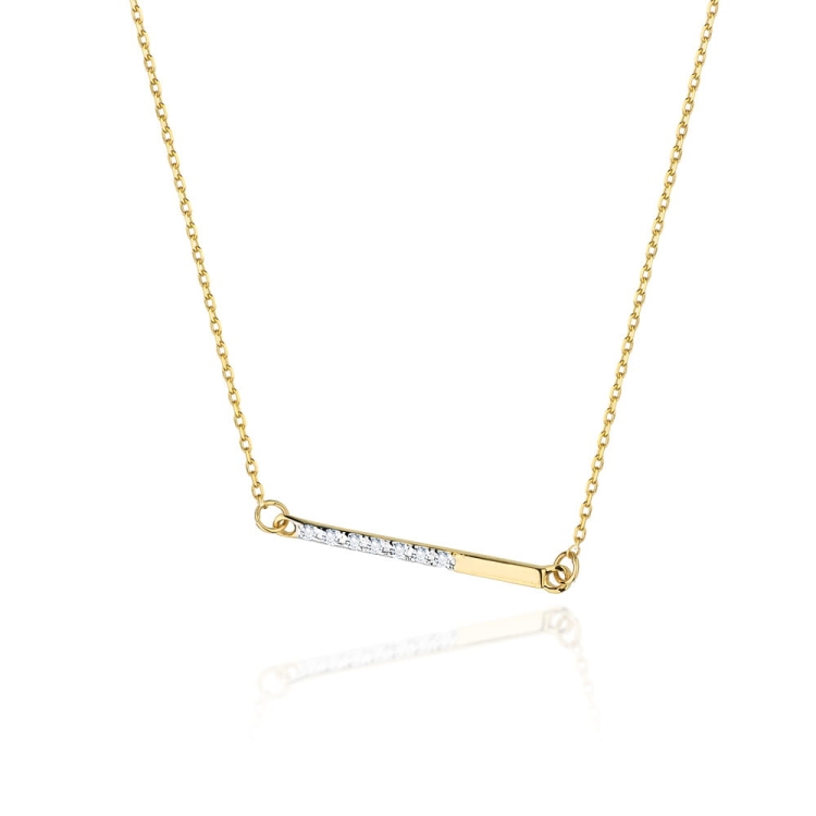 Naszyjnik z żółtego złota z diamentami 0,03ct The Diamonds