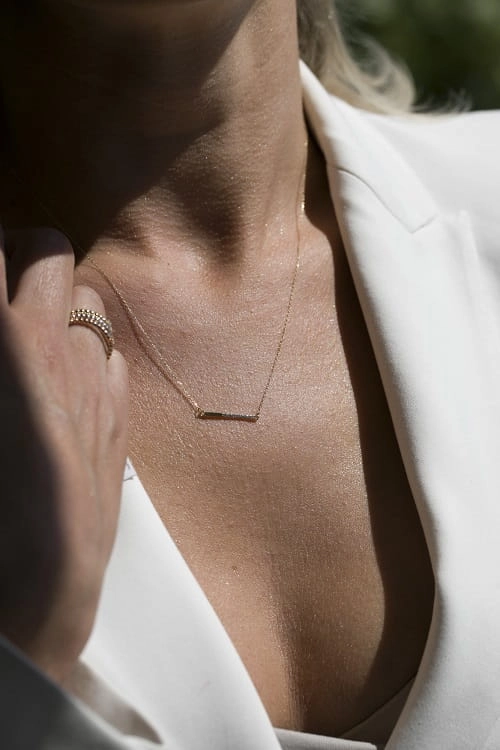 Naszyjnik z żółtego złota z diamentami 0,03ct The Diamonds