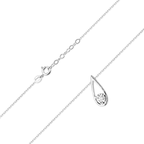 Przejdź do produktu Naszyjnik z białego złota z diamentem 0,08ct The Diamonds