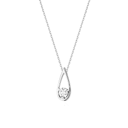 Naszyjnik z białego złota z diamentem 0,08ct The Diamonds
