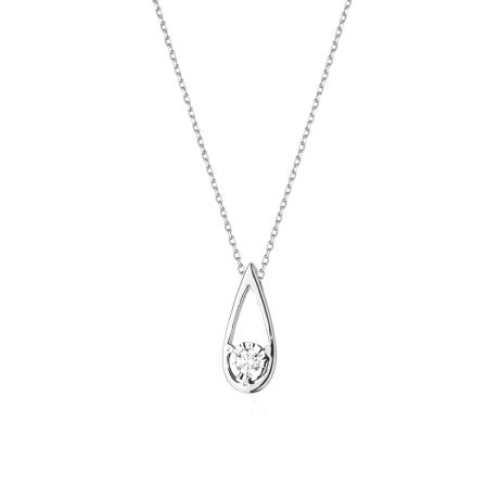 Przejdź do produktu Naszyjnik z białego złota z diamentem 0,08ct The Diamonds