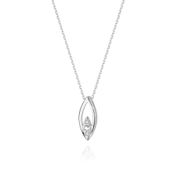 Naszyjnik z białego złota z diamentami 0,08ct The Diamonds