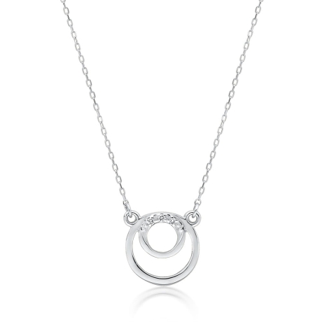 Przejdź do produktu Naszyjnik z białego złota z diamentami 0,015ct The Diamonds