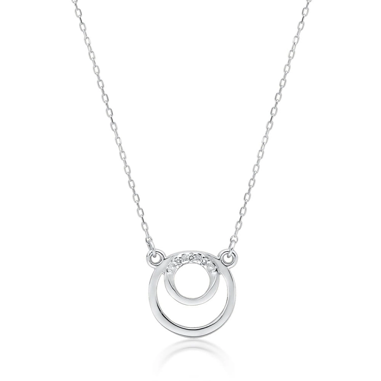 Naszyjnik z białego złota z diamentami 0,015ct The Diamonds