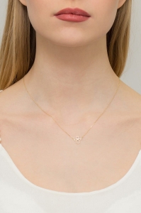 Naszyjnik z żółtego złota z diamentem 0,0145ct aniołek The Diamonds