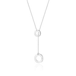 Naszyjnik krawatka z białego złota z diamentem 0,0145ct The Diamonds