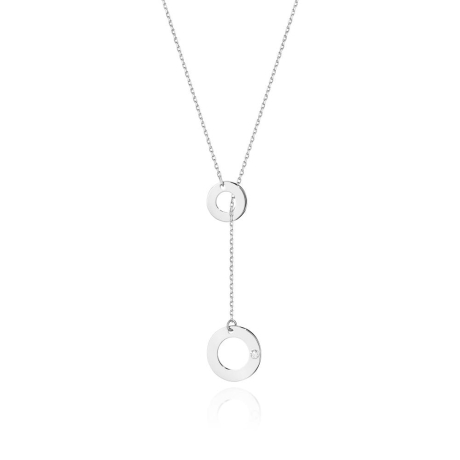 Przejdź do produktu Naszyjnik krawatka z białego złota z diamentem 0,0145ct The Diamonds