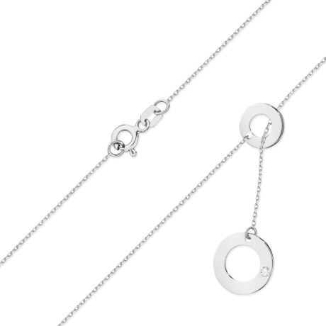 Przejdź do produktu Naszyjnik krawatka z białego złota z diamentem 0,0145ct The Diamonds