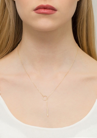 Przejdź do produktu Naszyjnik krawatka z żółtego złota z diamentami 0,029ct The Diamonds