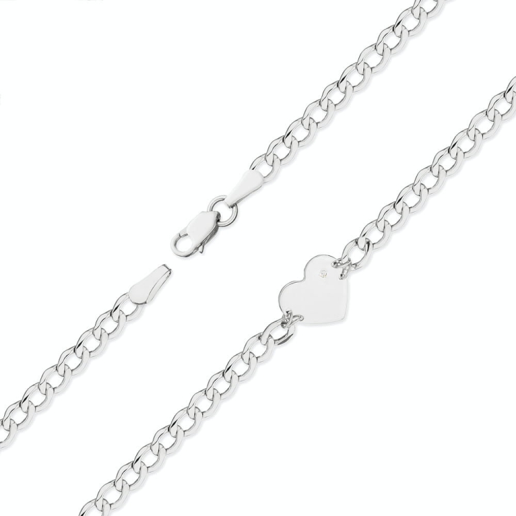 Bransoletka z białego złota 585 z diamentami 0,005ct The Diamonds