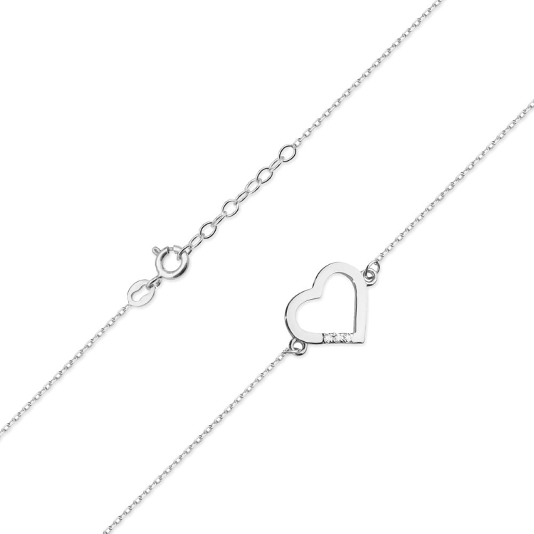 Bransoletka z białego złota 585 z diamentami 0,015ct The Diamonds