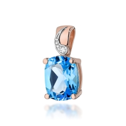 Zawieszka z różowego złota 585 z topazem i diamentem 0,005ct The Diamonds