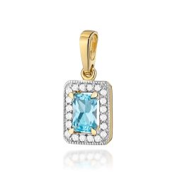 Zawieszka z żółtego złota 585 z topazem i diamentami 0,10ct The Diamonds