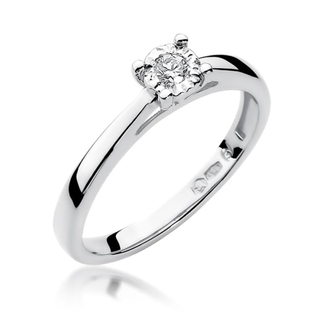 Przejdź do produktu Pierścionek zaręczynowy z białego złota z diamentem 0,08ct Fire Of Love 