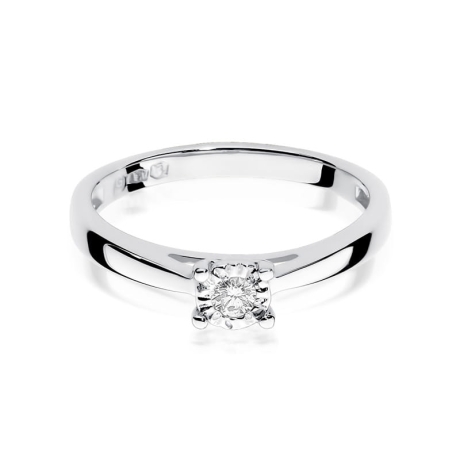 Przejdź do produktu Pierścionek zaręczynowy z białego złota z diamentem 0,08ct Fire Of Love 