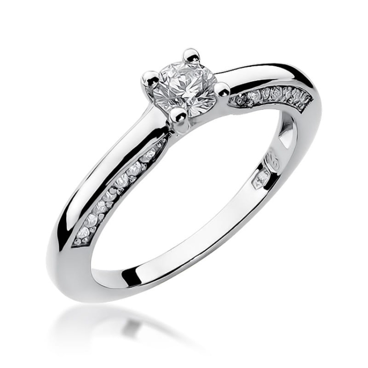 Pierścionek zaręczynowy z białego złota z diamentami 0,44ct Fire Of Love