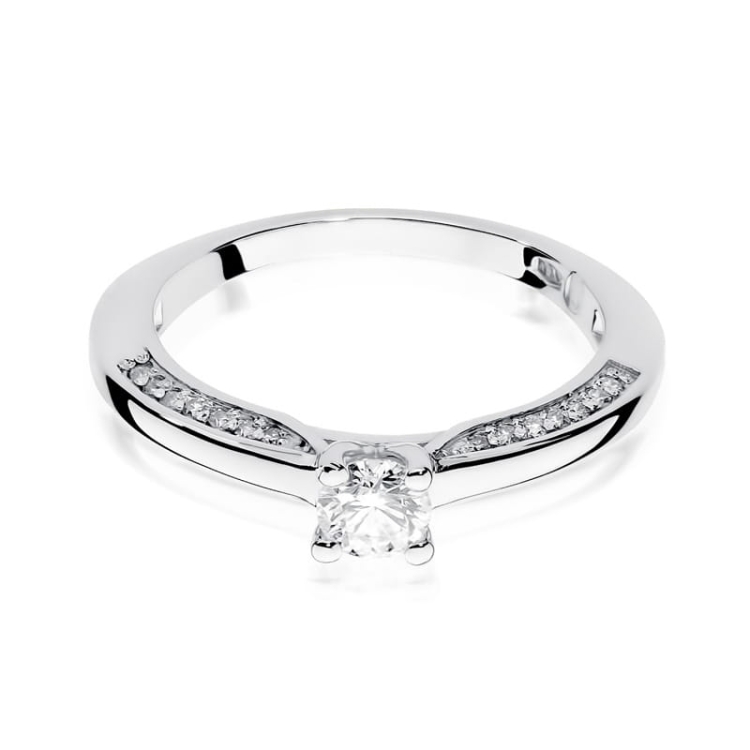 Pierścionek zaręczynowy z białego złota z diamentami 0,44ct Fire Of Love