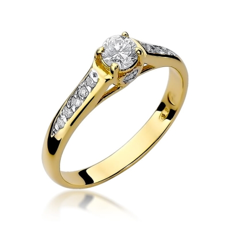 Przejdź do produktu Pierścionek zaręczynowy z żółtego złota z brylantami 0,33ct Fire Of Love 