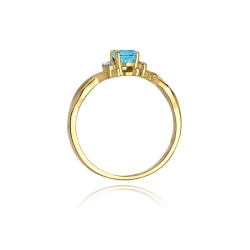 Pierścionek zaręczynowy z żółtego złota z topazem i diamentami 0,06ct Fire Of Love