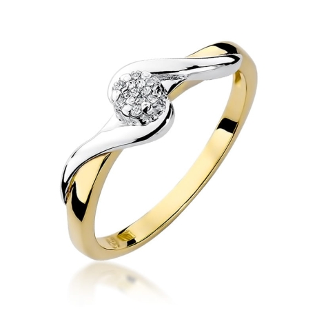 Przejdź do produktu Pierścionek zaręczynowy z żółtego złota z brylantami 0,04ct Fire Of Love 