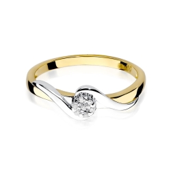 Pierścionek zaręczynowy z żółtego złota z brylantami 0,04ct Fire Of Love