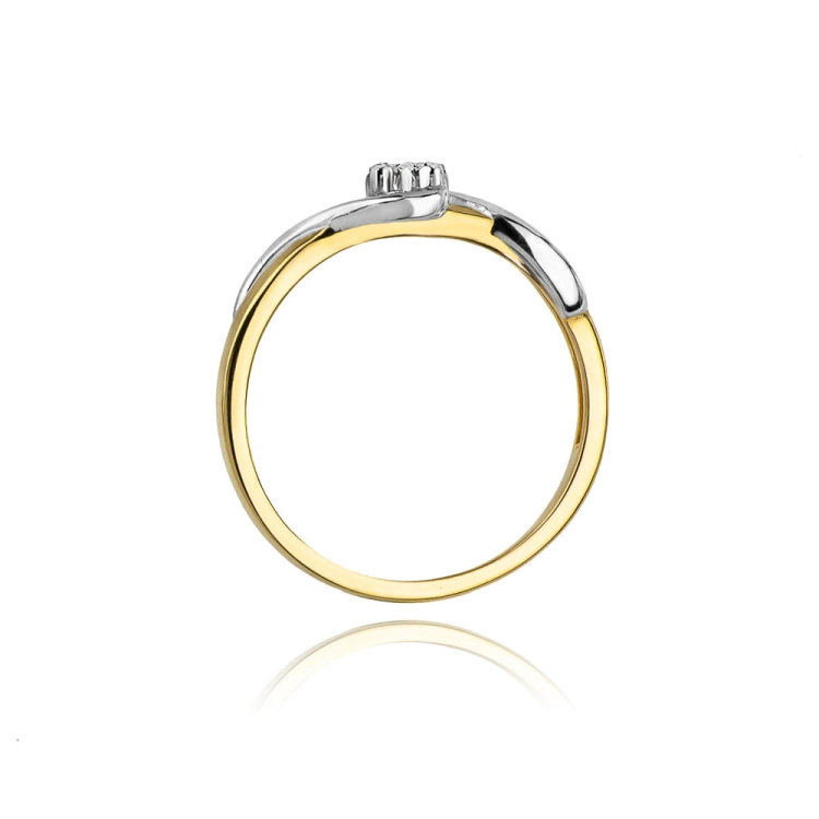 Pierścionek zaręczynowy z żółtego złota z brylantami 0,04ct Fire Of Love