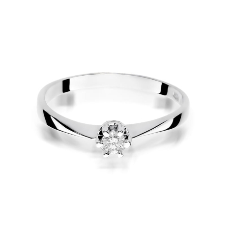 Przejdź do produktu Pierścionek zaręczynowy z białego złota z diamentem 0,10ct Fire Of Love