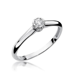 Pierścionek zaręczynowy z białego złota z diamentem 0,13ct Fire Of Love