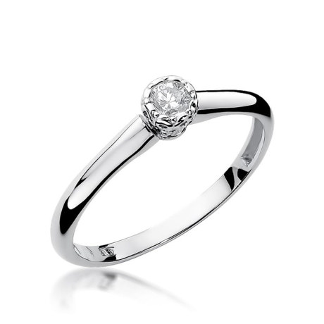 Przejdź do produktu Pierścionek zaręczynowy z białego złota z diamentem 0,13ct Fire Of Love