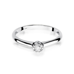 Pierścionek zaręczynowy z białego złota z diamentem 0,13ct Fire Of Love