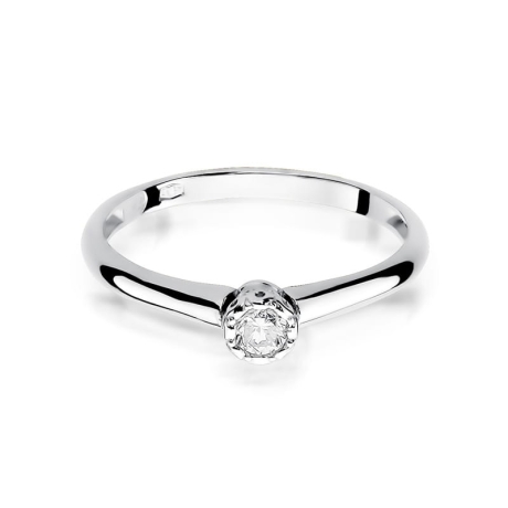 Przejdź do produktu Pierścionek zaręczynowy z białego złota z diamentem 0,13ct Fire Of Love