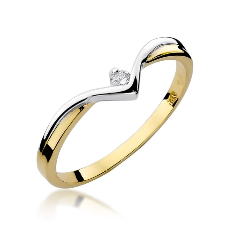 Przejdź do produktu Pierścionek zaręczynowy z żółtego złota z diamentem 0,04ct Fire Of Love