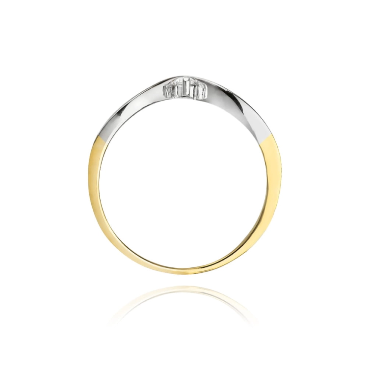 Pierścionek zaręczynowy z żółtego złota z diamentem 0,04ct Fire Of Love