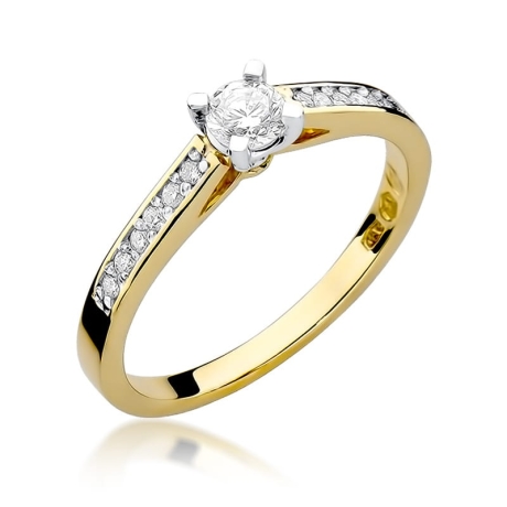 Przejdź do produktu Pierścionek zaręczynowy z żółtego złota z diamentami 0,36ct Fire Of Love 