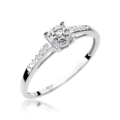 Przejdź do produktu Pierścionek zaręczynowy z białego złota z diamentami 0,12ct Fire Of Love 