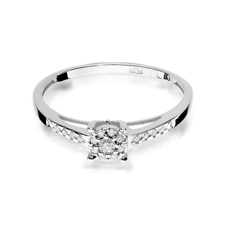 Przejdź do produktu Pierścionek zaręczynowy z białego złota z diamentami 0,12ct Fire Of Love 