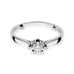 Pierścionek zaręczynowy z białego złota z diamentem 0,15ct Fire Of Love