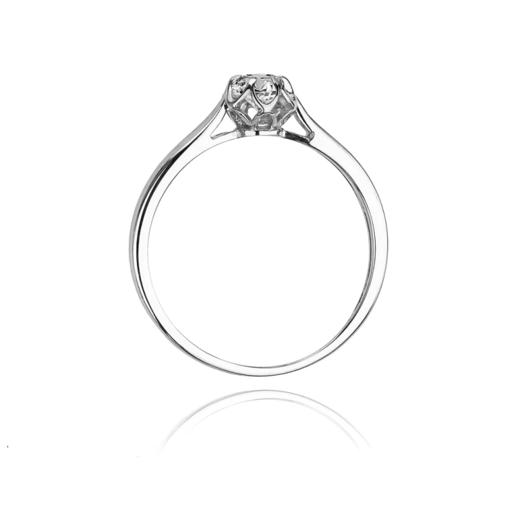 Pierścionek zaręczynowy z białego złota z diamentem 0,15ct Fire Of Love