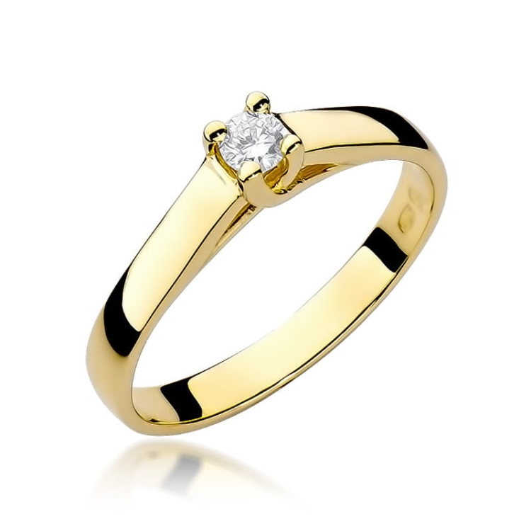Pierścionek zaręczynowy z żółtego złota z diamentem 0,10ct Fire Of Love