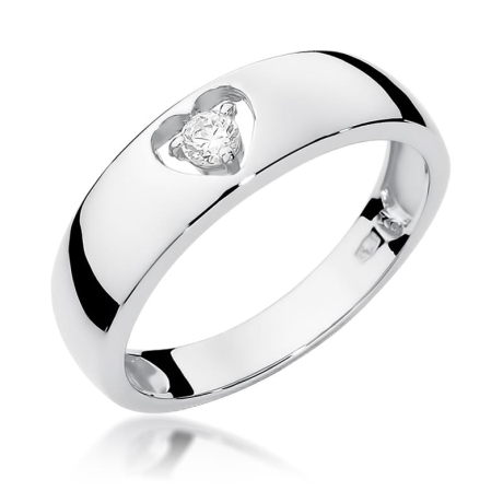 Przejdź do produktu Pierścionek zaręczynowy z białego złota z diamentem 0,10ct Fire Of Love 