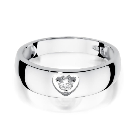 Przejdź do produktu Pierścionek zaręczynowy z białego złota z diamentem 0,10ct Fire Of Love 