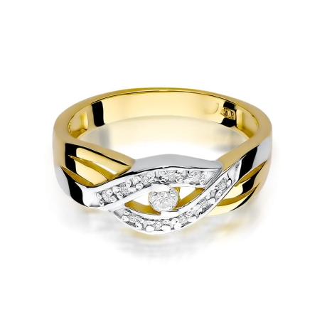 Przejdź do produktu Pierścionek zaręczynowy z żółtego złota z diamentami 0,10ct Fire Of Love 